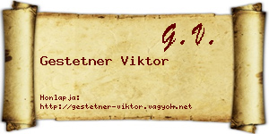 Gestetner Viktor névjegykártya